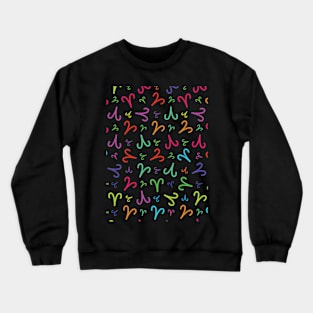 Pattern Aries Zodiac Sign Horoscope Astrology Symbol Brown Crewneck Sweatshirt